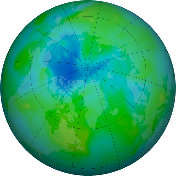 Arctic ozone map for 18 August 2005